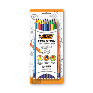 BIC® #2 Pencil Xtra Fun, Hb (#2), Black Lead, Assorted Barrel Colors, 18-pack freeshipping - TVN Wholesale